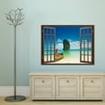 thumbnail image 3 of IDEA4WALL Fake Brown Window Beach Peel and Stick Wallpaper Removable Wall Mural Sticker Decal, 3 of 4
