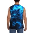 thumbnail image 4 of Haiem Men's Ice Blue Fire Wolf Print Tank Tops Summer Sleeveless Cut Off Workout T-Shirts Fitness Vest Athletic Undershirts-3X-Large, 4 of 8