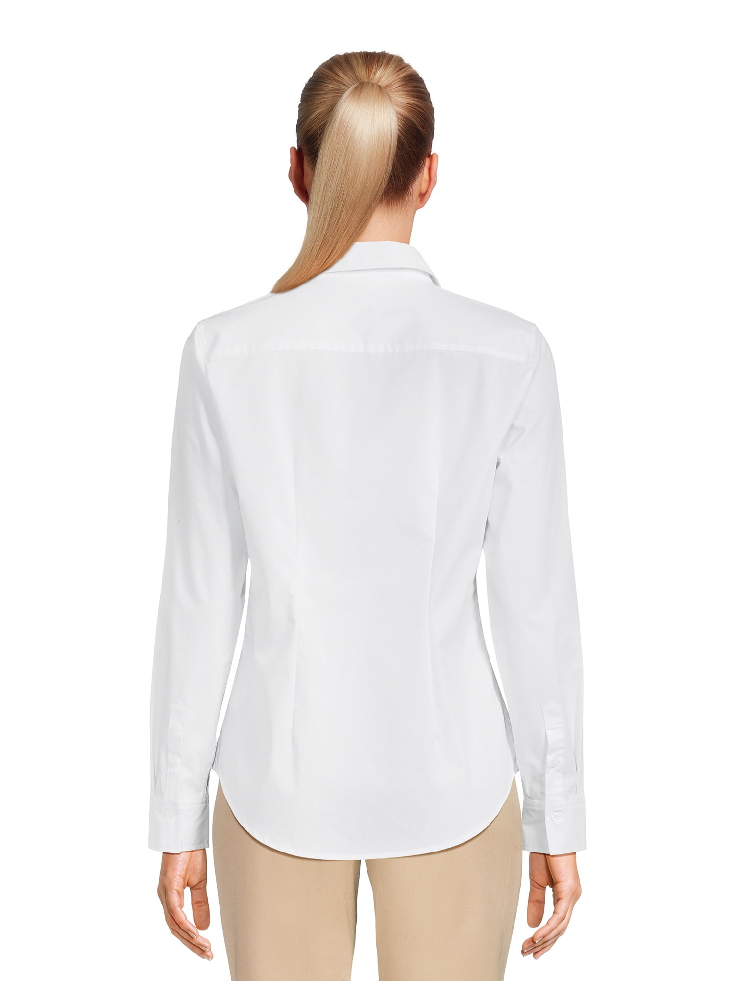 Time and Tru Women's Long Sleeve Button Down Shirt