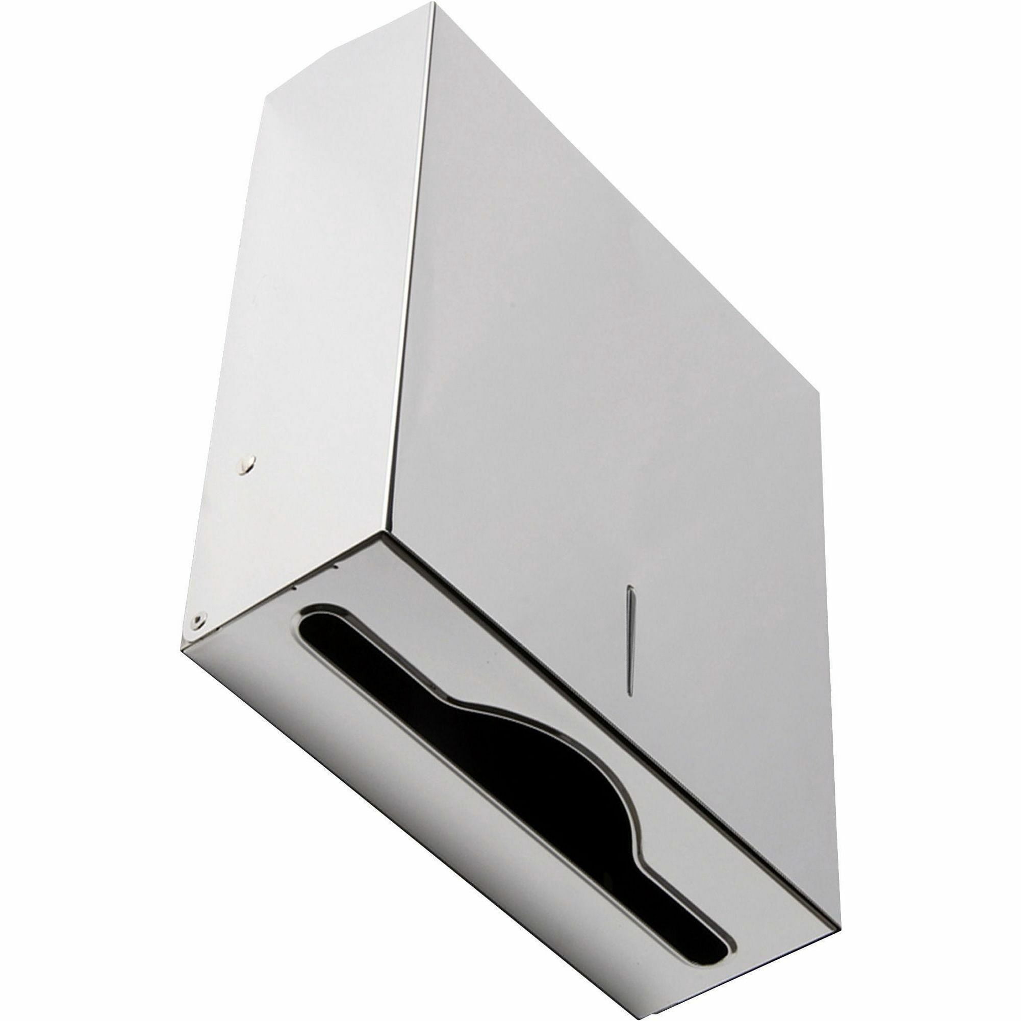 Genuine Joe C-fold/multi-fold Towel Dispenser Cabinet - C Fold, Multifold Dispenser - 13.5" Height X 11" Width X 4.3" Depth - Stainless Steel - White - 6 / Carton
