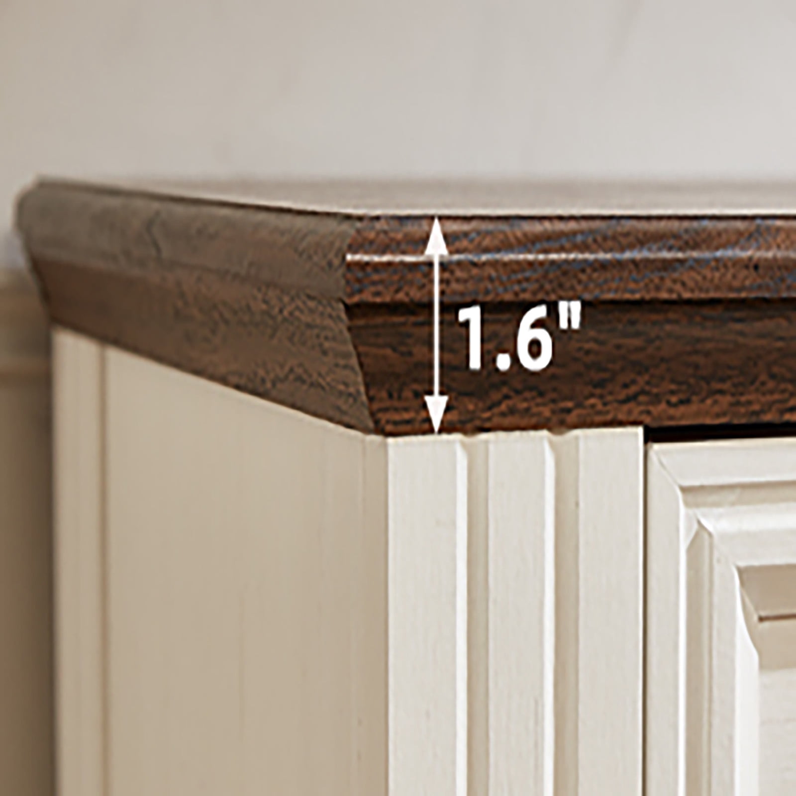 Buildhom 46" Farmhouse Console Table with 2 Drawers & Open Shelf, Rustic Wood Entryway Table for Living Room, White