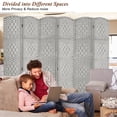 thumbnail image 4 of Room Divider 6-Panel Room Partition, Foldable Freestanding Room Dividers, 6 ft Office Partition Walls Wood Divider Folding Portable Privacy Screen,Light Grey, 4 of 9