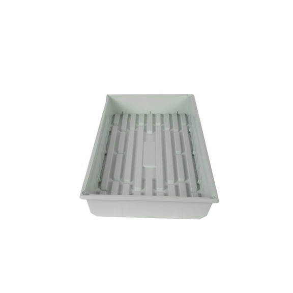 SUNPACK 10” x 20” Mega Plastic Seed Starting Tray, White, 2.5” - No Drainage Holes, Ideal for Greenhouses or Indoor Gardening - Made of Thick, Strong Plastic