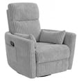 thumbnail image 7 of Homall 360° Power Swivel Recliner High Back Adult Rocker Recliner Chair with 2 Pillows for Nursing Expectant Mothers,Corduroy Gray, 7 of 7