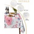 thumbnail image 2 of Pink Watercolor Floral Table Cloth, Waterproof Tablecloth for Square Tables, Spring Flower Abstract Art Reusable Washable Fabric Table Cover for Restaurant Kitchen Dining Tables 54"x54", 2 of 9
