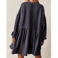 thumbnail image 3 of Womens Oversized Sweatshirt Dress Long Sleeve Crewneck Pullover Tops Relaxed Fit Sweatshirts Mini Dress, 3 of 6