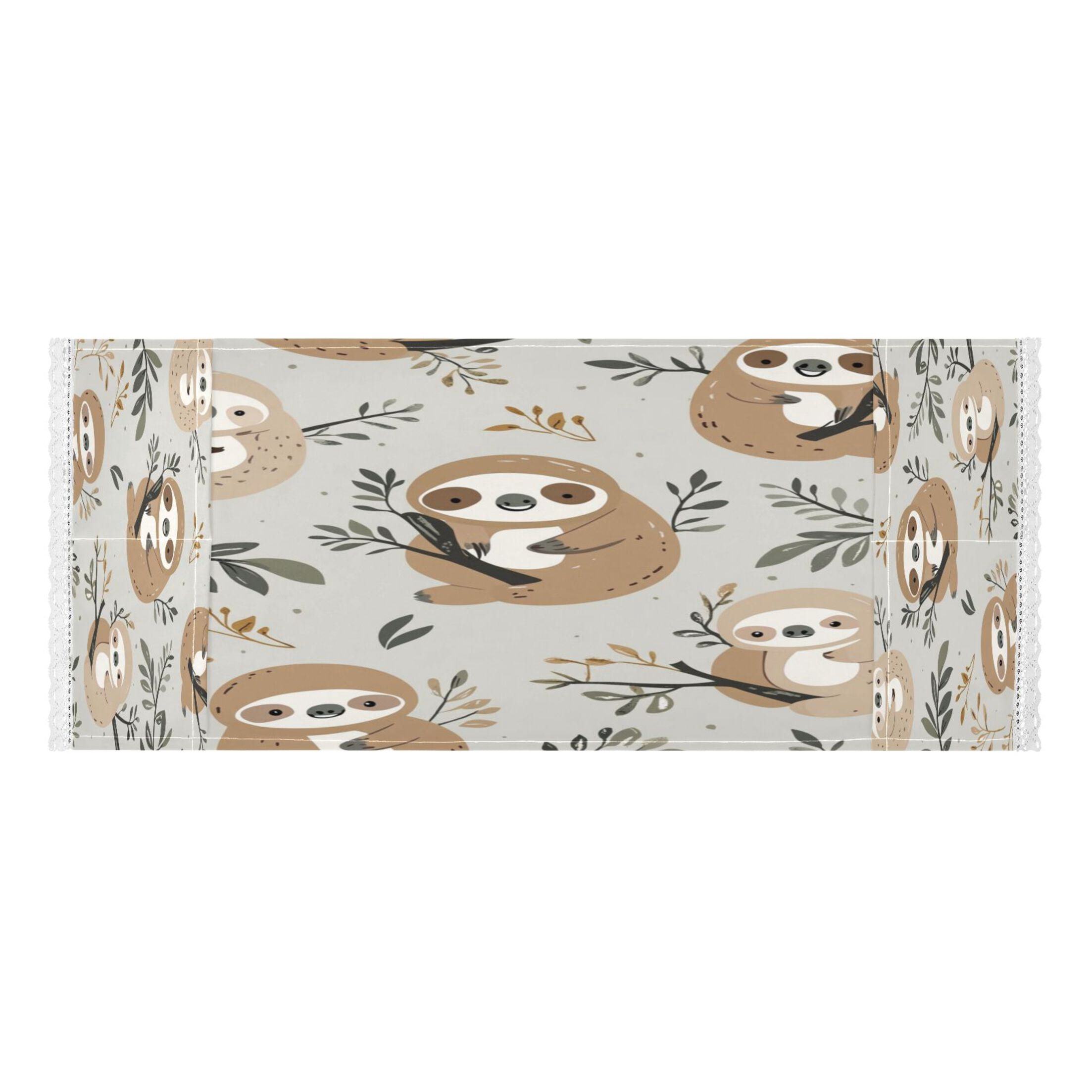 WOBOGO Cute Sloth Pattern with Boho Elements Washing Machine Cloth Dryer Refrigerator Top Cover Protective Non-Slip Mat For Kitchen Laundry