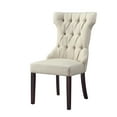 thumbnail image 3 of Inspired Home Adalynn Linen Dining Chair Set of 2 Wingback Button Tufted Design, Cream White, 3 of 9