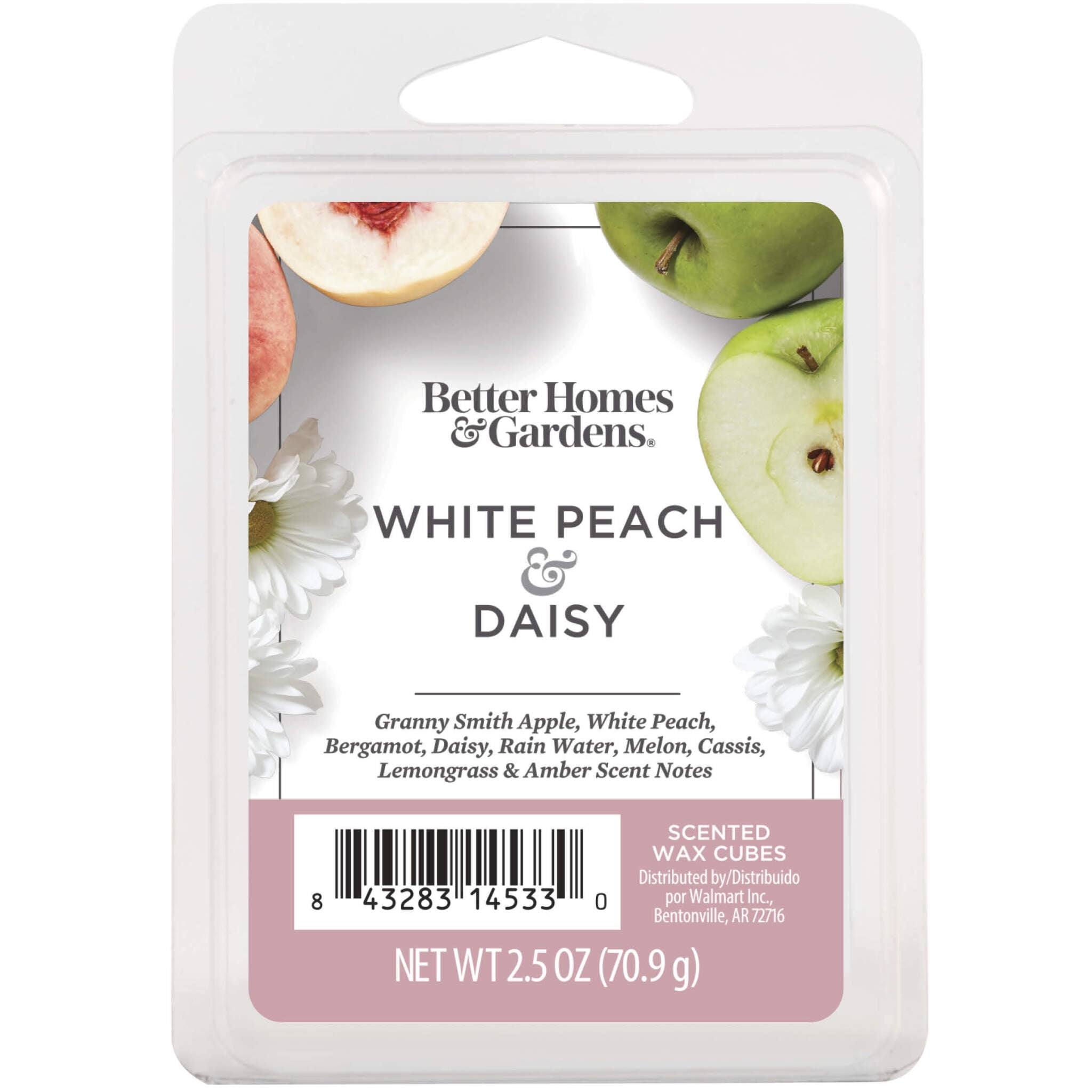 White Peach & Daisy Scented Wax Melts, Better Homes & Gardens, 2.5 oz (1-Pack)