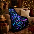 thumbnail image 3 of Wolf Howling At Moon Cosmic Nebula, Peaceful Mountain Lake Scene, Warm Flannel Blanket for Cabin and Lodge with Detailed Artwork, Outdoor Lovers Christmas Gift, Festive Home Decor, 3 of 9