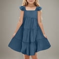 thumbnail image 2 of Tkrady Dress for Girls Spring Summer New Solid Color Ruffled Little Flying Sleeve Fashionable Princess Dresses, Sizes 1-6 Years, 2 of 5
