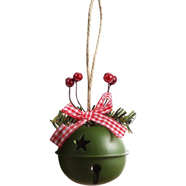 Campana de Navidad, juego de 6 piezas de adornos de metal para árboles de Navidad, adornos de campana colgantes de metal, adornos de campana para colgantes de decoración de cumpleaños de árboles de