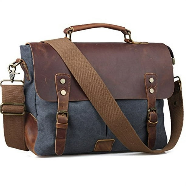 Tiding Tiding Men S Canvas Retro Genuine Cowhide Crazy Horse Leather Vintage Briefcase Walmart Com Walmart Com Tiding Tiding Men S Canvas Retro Genuine Cowhide Crazy Horse Leather Vintage Briefcase Walmart Com Walmart Com
