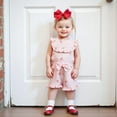 thumbnail image 2 of YunPes Girls Suits Baby Girls Bow Suits Children's Clothing Baby Girls Sweet Bow Pattern Short Sleeved Shorts Children's Clothing, 2 of 9
