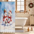 thumbnail image 3 of Erosebridal Snowman Trio Shower Curtain 72Wx78L,Winter Snow Bath Curtain,Light Blue, 3 of 6