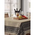 thumbnail image 6 of Black Brown Retro Greek Key Table Cloth, Geometric Greece Ancient Rustic Waterproof Tablecloth for Rectangle Tables, Reusable Washable Fabric Table Cover for Restaurant Kitchen Dining Tables 60"x84", 6 of 6