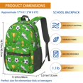 thumbnail image 3 of Soccer and Trophy Green Pattern 17" School Backpacks for Teens,Waterproof Oxford Fabric,S-Shape Padded Straps for School,Travel,Hiking,Camping, 3 of 6