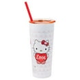 thumbnail image 2 of Silver Buffalo Hello Kitty Heart Balloons Double Walled Stainless Steel Tumbler with Straw, 22 Ounces, 2 of 3