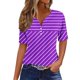 thumbnail image 2 of Fiudx Ofertas de La Semana Blusa de Manga Corta Estampada a La Moda para Mujer, Blusas Informales con Cuello En V, 2 of 5