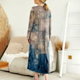 thumbnail image 4 of Women's Slim Dresses A-Line Dress Long Style Elegant Atmospheric 3D Print Casual Loose Long Sleeve Dress Autumn Winter Women's Dresses Trend 2025 Dark Blue 2XL, 4 of 6