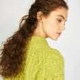 thumbnail image 2 of IrelandsEye Aran Diamond Crew Neck Sweater for Women, Green - Size Large, 2 of 3