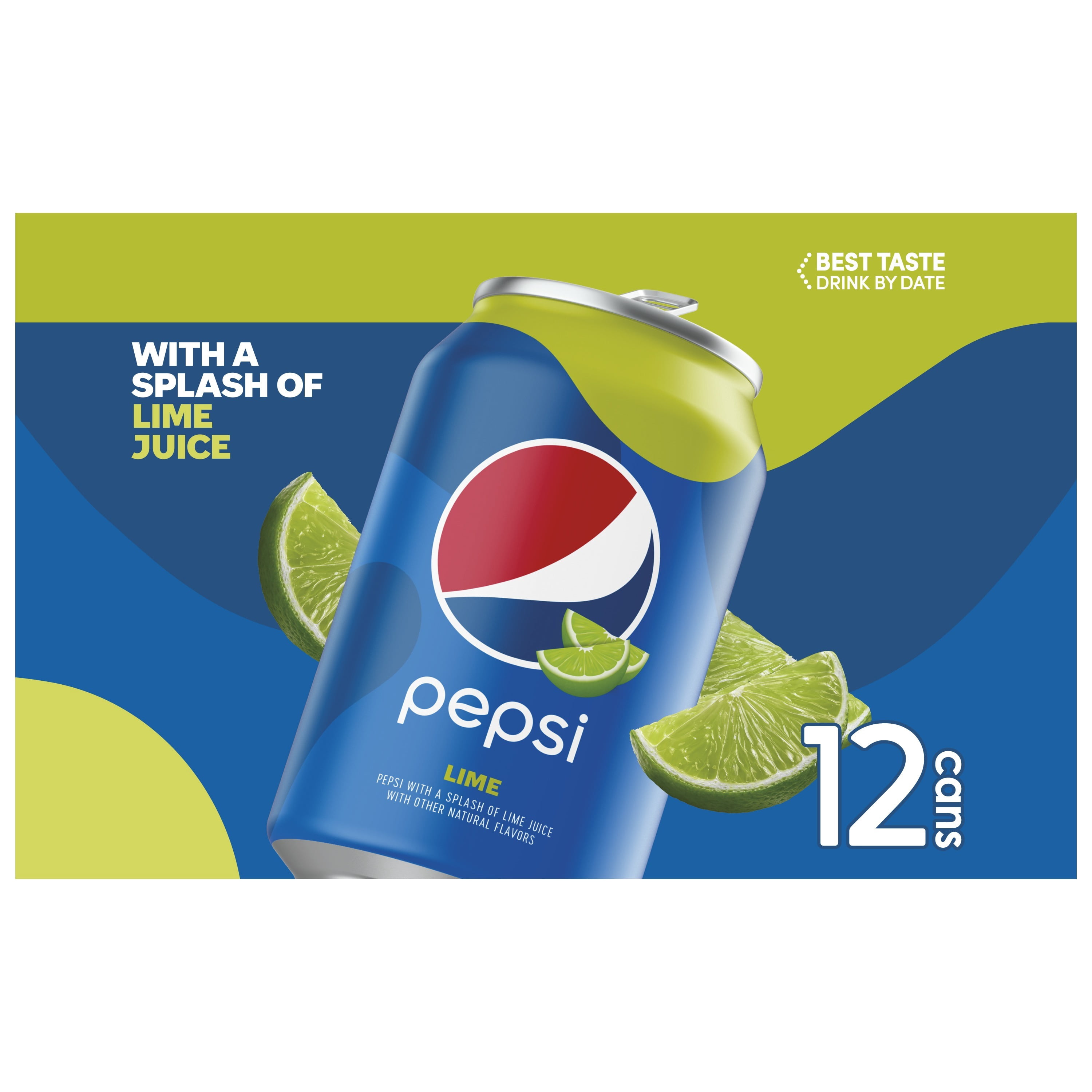 Pepsi Cola Lime Soda Pop, 12 fl oz 12 Pack Cans