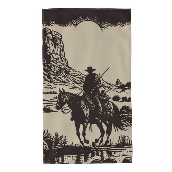 Kdxio Hand Towel Western Desert Cowboy for Bathroom Kitchen Fingertip Bath Towels 27.5 x 16 Inch Home Hotel Gym Laundry Room