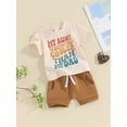 thumbnail image 3 of JYYYBF Baby Boys Shorts Set, Short Sleeve Letters Print T-shirt with Elastic Waist Shorts Summer Outfit, 3 of 7