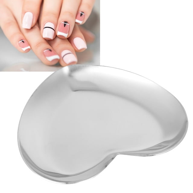 Heart Shaped Nail Polish Palette, Stainless Steel Color Mixing Tray for Eyeshadow, , Foundation with HighQuality Durable Material, Exquisite Workmanship