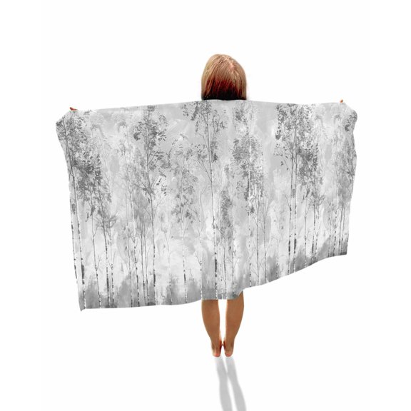 Contemporary Grey Tree Beach Towels Oversized Super Absorbent, Abstract Art Oil Paiting Lightweight Bath Towel Quick Dry Sets For Bathroom/Pool/Rv Camping/Beach Play/Gym Room/Picnic 35"x70"