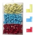 thumbnail image 1 of 120pcs 90 Degree Flag Terminals,Disconnect Female Connector, F Type Push Electrical Connector 12-10 AWG/22-14 AWG (Red 50, Blue 50, Yellow 20), 1 of 5