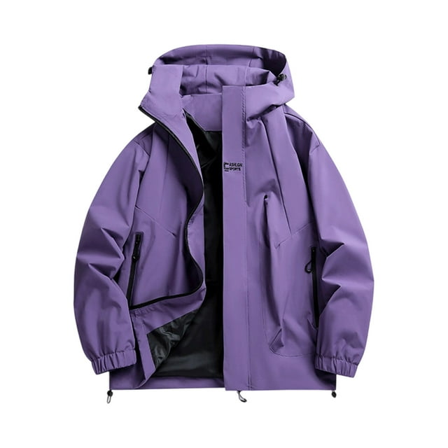 Gpaecead Vestes de Randonnée pour Hommes Mode Décontractée Couleur Unie Manches Longues à Capuche avec Poche Zippée Veste Stormtrooper Coupe-Vent Extérieur