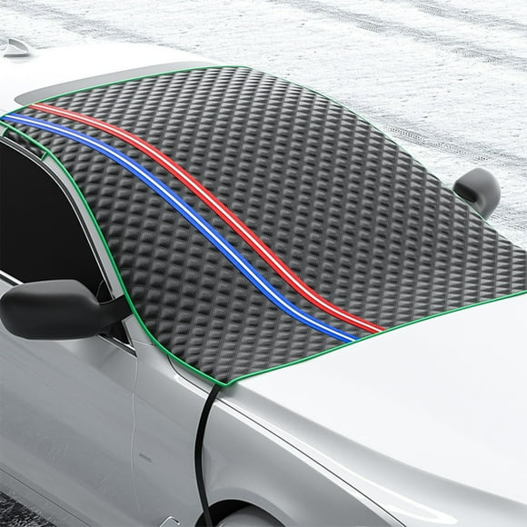 Qiopertar Couverture de pare - brise de neige et de glace pour tous les temps | couverture de neige de pare - brise de voiture imperméable, résistant à la chaleur et à l'affaissement avec bandes réf