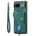 thumbnail image 5 of Nalacover for Google Pixel 7, Slim Case Wallet with Credit Card Holder, Back Flip Premium Leather Magnetic Clasp Kickstand Wirst Hand Strap Shockproof Cover for Google Pixel 7, Green, 5 of 7