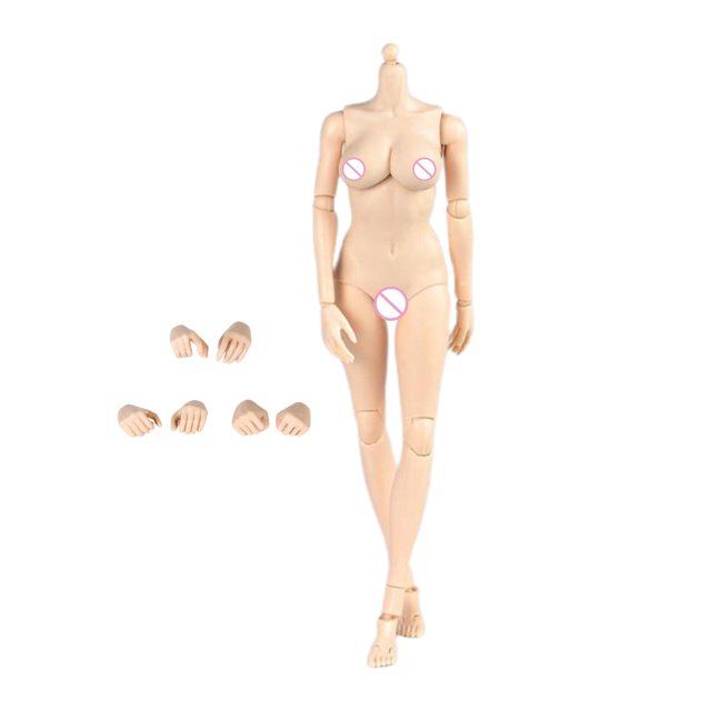 Tholdsy 1/6 Female Figure Body Nude Narrow Shoulders with 12'' Neck Flexible Doll Muñecas y casas de muñecas Blanco A