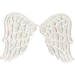 Wrights Especially Baby Iron-on Applique-white Angel Wings