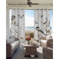 thumbnail image 4 of Butterfly Flower Blackout Curtains 54 Inches Long for Bedroom, Cotton Rustic Watercolor Leaf Floral Thermal Insulated Room Darkening Black Out Window Curtain Panels Grommet Drapes for Living Room, 4 of 8