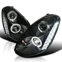 Spec-D Tuning Halo LED Black Projector Headlights Signal Lamps Compatible with 2005-2006 Infiniti G35 4Dr Sedan, Left   Right Pair Headlamps Assembly