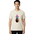 thumbnail image 2 of Clay-Pot-Flowers Mens Graphic Tee, 100% Cotton, Casual Summer Wear, 2 of 2