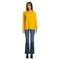 thumbnail image 3 of Time and Tru Women's Hacci Knit Pullover with Long-Sleeves, Single and 2-Pack, Sizes XS - XXL, 3 of 6
