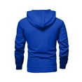 thumbnail image 3 of Zimjoy Fleece Hoodie for Men Solid Color Casual Loose Hooded Fleece Sweatshirt with Pocket Long Sleeve Baggy Pullover Hoodies, Royal Blue XL, 3 of 3