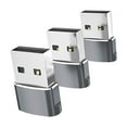 thumbnail image 4 of 3 piezas 3.1 a USB 2.0 Adaptador de enchufe de transferencia rápida de datos hembra a macho para Gris, 4 of 9