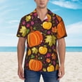 thumbnail image 4 of Daiia Autumn Harvest Pumpkin Joy Hawaiian Shirt for Men Gentle Cotton Regular Short Sleeve Casual-Medium, 4 of 9