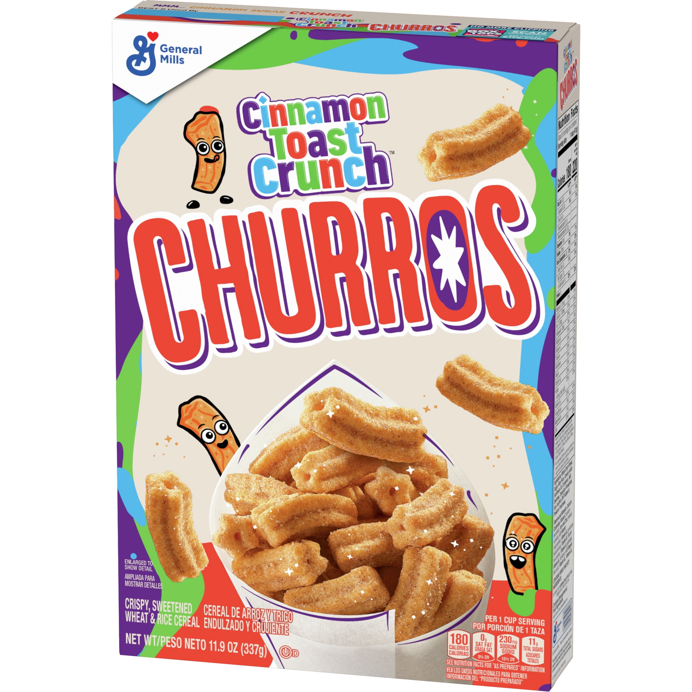 Cinnamon Toast Crunch Churros, Breakfast Cereal, Cinnamon Sugar, 11.9 oz