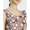 thumbnail image 5 of Moomaya Womens Printed A-Line Long Dress, Ruffled Square Neck Maxi Dress, 5 of 8