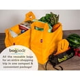 thumbnail image 4 of BagPodz Sacs de Courses Réutilisables à l'Intérieur d'Un Pod Compact avec Clip de Transport en Nylon RipStop Supporte 50lbs Très Robuste, Lot de 5 en Orange, 4 of 10