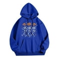 thumbnail image 4 of Hoodies Men Pumpkin Skull Hoodie Hooded Sweatshirt Halloween Partial Casual Pullover Top Crew Neck Sweatshirt Mens Blue XL, 4 of 4