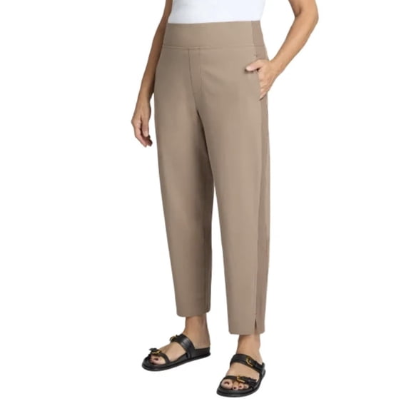 Kirkland Signature Women's Quick Dry Stretch Pull On Ankle Pant, Tan, Large