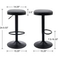 thumbnail image 2 of CIMOTA Swivel Round Bar Stools Set of 2 Backless Adjustable Counter Height Barstools Modern Industrial PU Leather Bar Stool Chair for Kitchen/Home Bar/Pub/Bistro/Office, Retro Grey, 2 of 6
