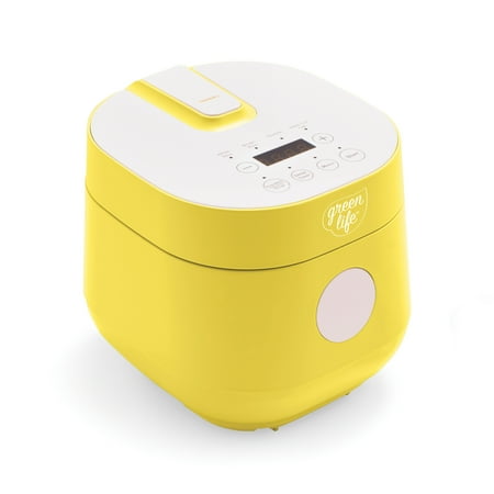 GreenLife Healthy Ceramic Nonstick, 4-Cup Rice and Grains Cooker, Yellow